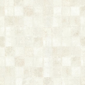 Varak White Checkerboard Non Woven Paper Non-Pasted Metallic Wallpaper