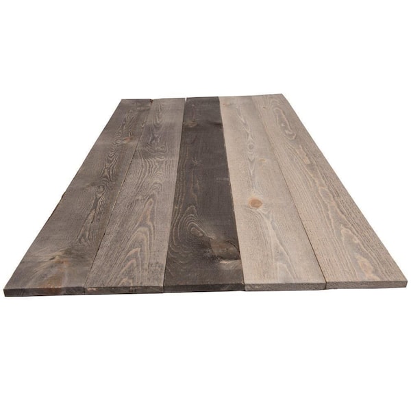 1/2 in. T x 5.5 in. W x 4 ft. L Rustic Gray Pine Solid Barn Wood Wall Paneling (9-Pack)