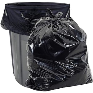 56 Gal. Trash Bags 2.0 Mil (eq) Black Trash Can Liners 43 in. x 47 in. Pack of 100 for Contractor