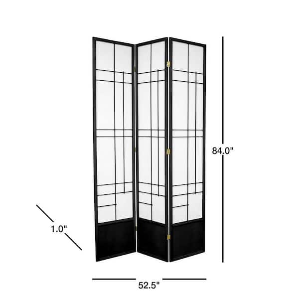 7 ft. Black 3-Panel Room Divider