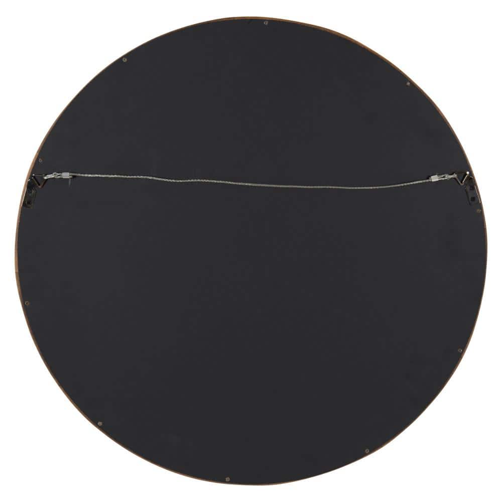 Hutton 22" Rustic Natural Round Wood Wall Mirror