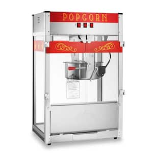 1700 W 16 oz. Red Vintage Style Popcorn Machine with Cart