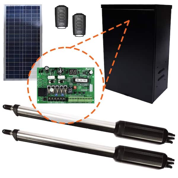 Estate Swing Dual Swing Automatic Gate Opener Kit with 10-Watt Solar Panel