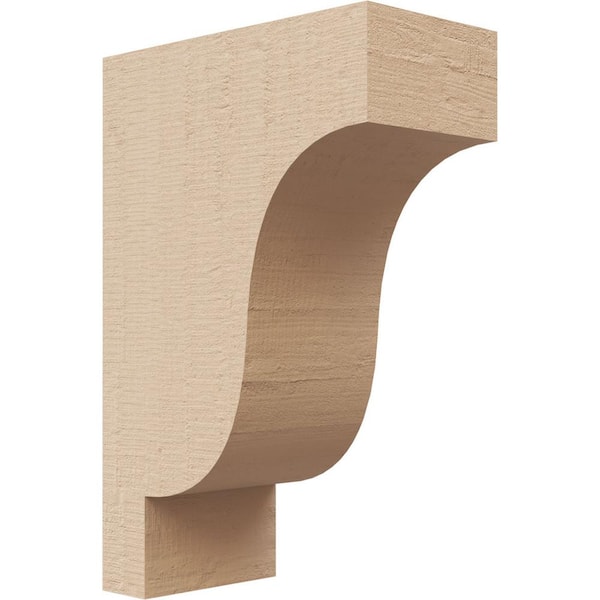 Ekena Millwork 2 in. x 6 in. x 4 in. Series 2 Classic Newport Rough Cedar Woodgrain Timberthane Polyurethane Corbel, Primed Tan