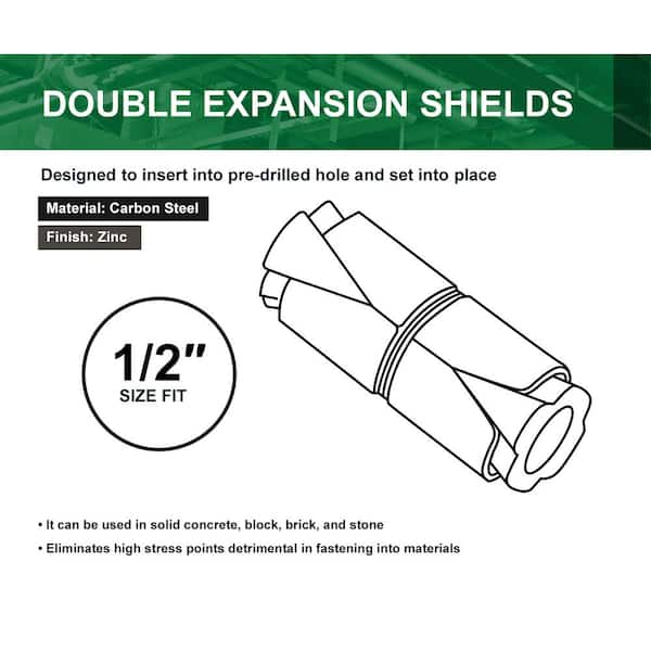 1/4" Double Expansion Shields 50 Pack 