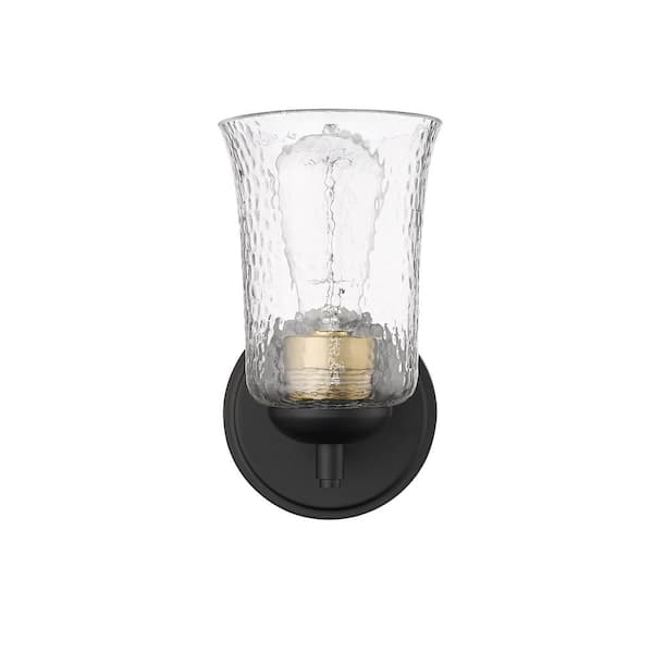 Millennium Lighting Abilene 5 in. 1-Light Matte Black Sconce Clear Chiseled