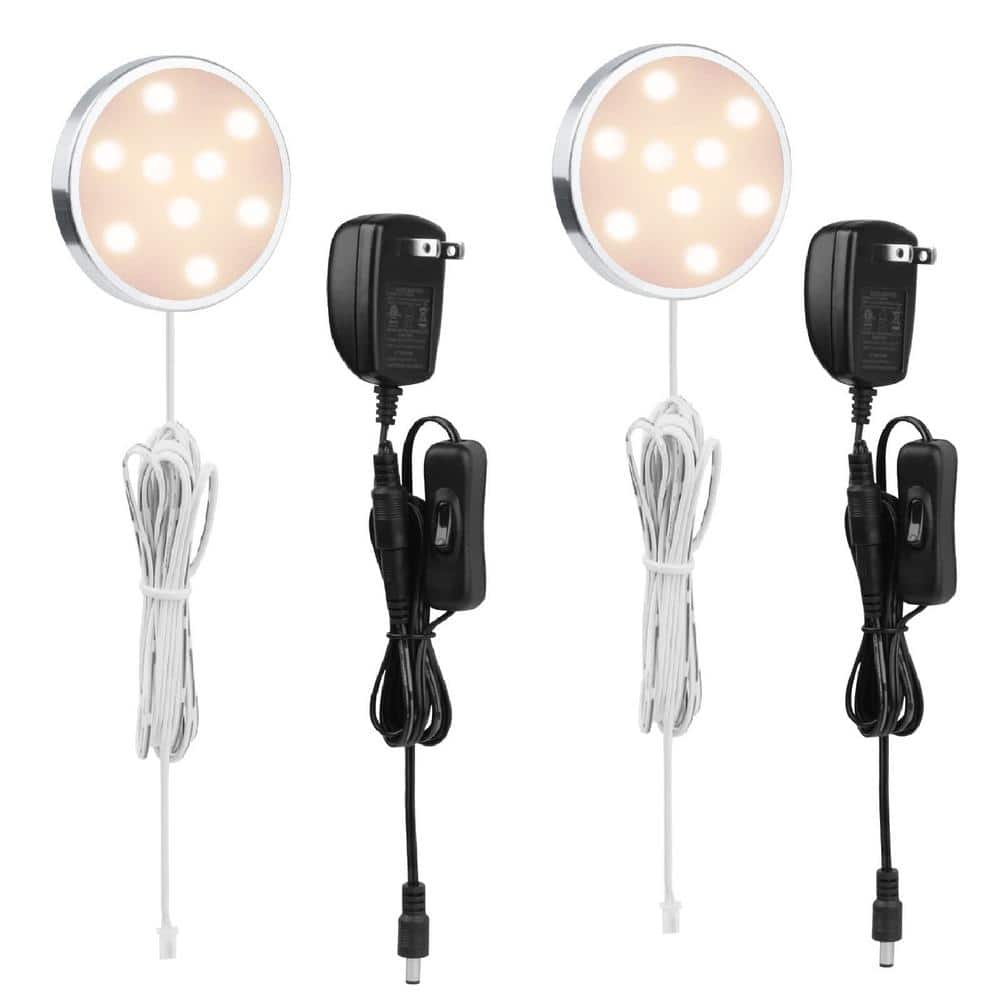 High Quality Plug-in 1-Light Warm White Integrated LED Under Cabinet Puck L