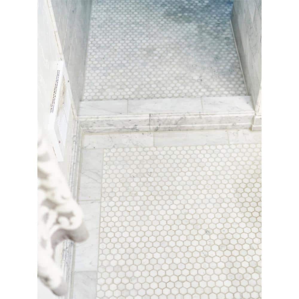 White Hexagon Matte Marble Mosaic Tile Pack