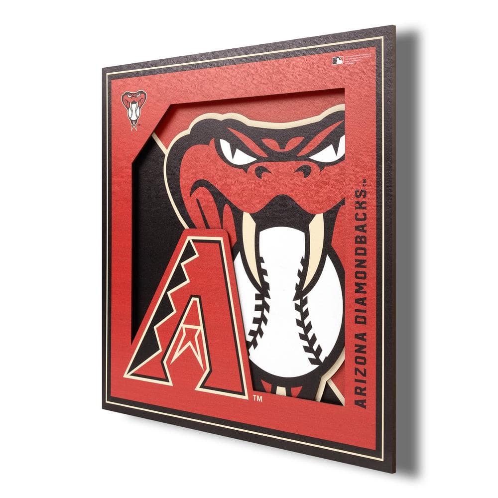 YouTheFan MLB Arizona Diamondbacks 3D Logo Series Wall Art - 12x12