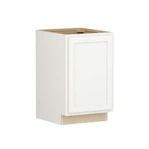 Shaker Partial Overlay 21 in W x 24 in D x 34.5 in H Plywood Assembled Full Height Base Kitchen Cabinet in Linen White