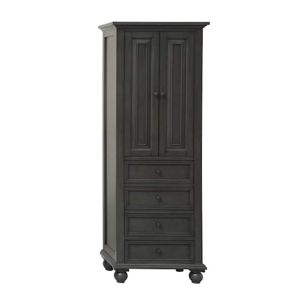 Thompson 24 in. W x 16 in. D x 67.5 in. H Charcoal Glaze Freestanding Linen Cabinet