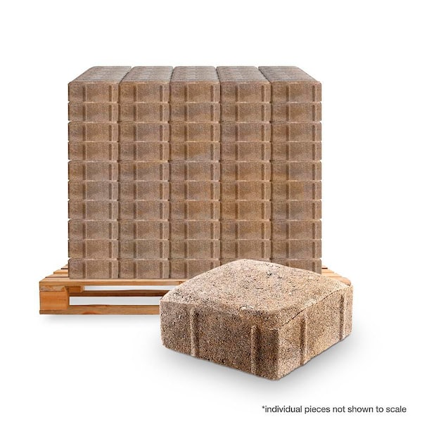 Plaza 5.5 in. L x 5.5 in. W x 2.25 in. H Square 3-Tone Brown Blend Concrete Paver (480-Pieces/100 sq. ft. /Pallet)