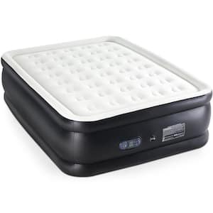 8 in. Queen Inflatable Air Mattress with Built-in Pump in Black