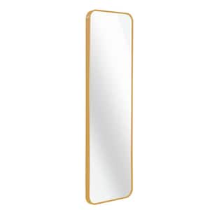 14 in. W x 47 in. H Rectangular Framed Wall Bathroom Vanity Mirror in Gold