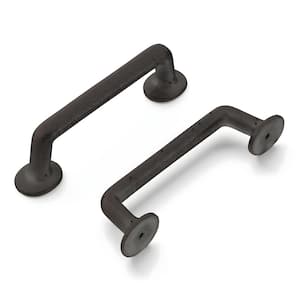 Carbonite Collection 4 in. (102 mm) Black Iron Cabinet Door and Drawer Pull