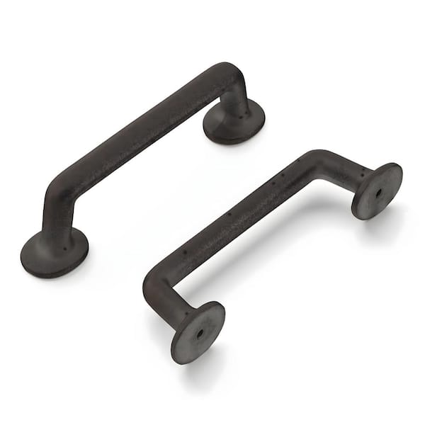 HICKORY HARDWARE Carbonite Collection 4 in. (102 mm) Black Iron Cabinet Door and Drawer Pull