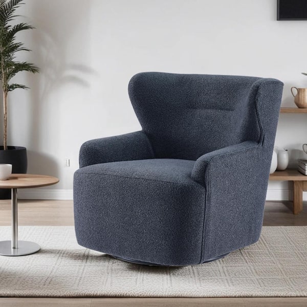 Art Leon MIA BLue Fabric Swivel Accent Arm Chair SF053-1-BK-F - The ...