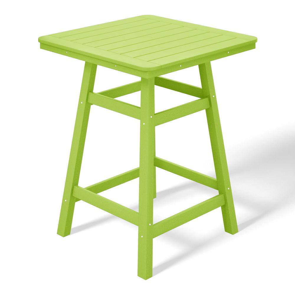 Laguna 30 in. Square HDPE Plastic Counter Height Outdoor Dining High Top Bar Table in Lime price history on PriceWatchPro