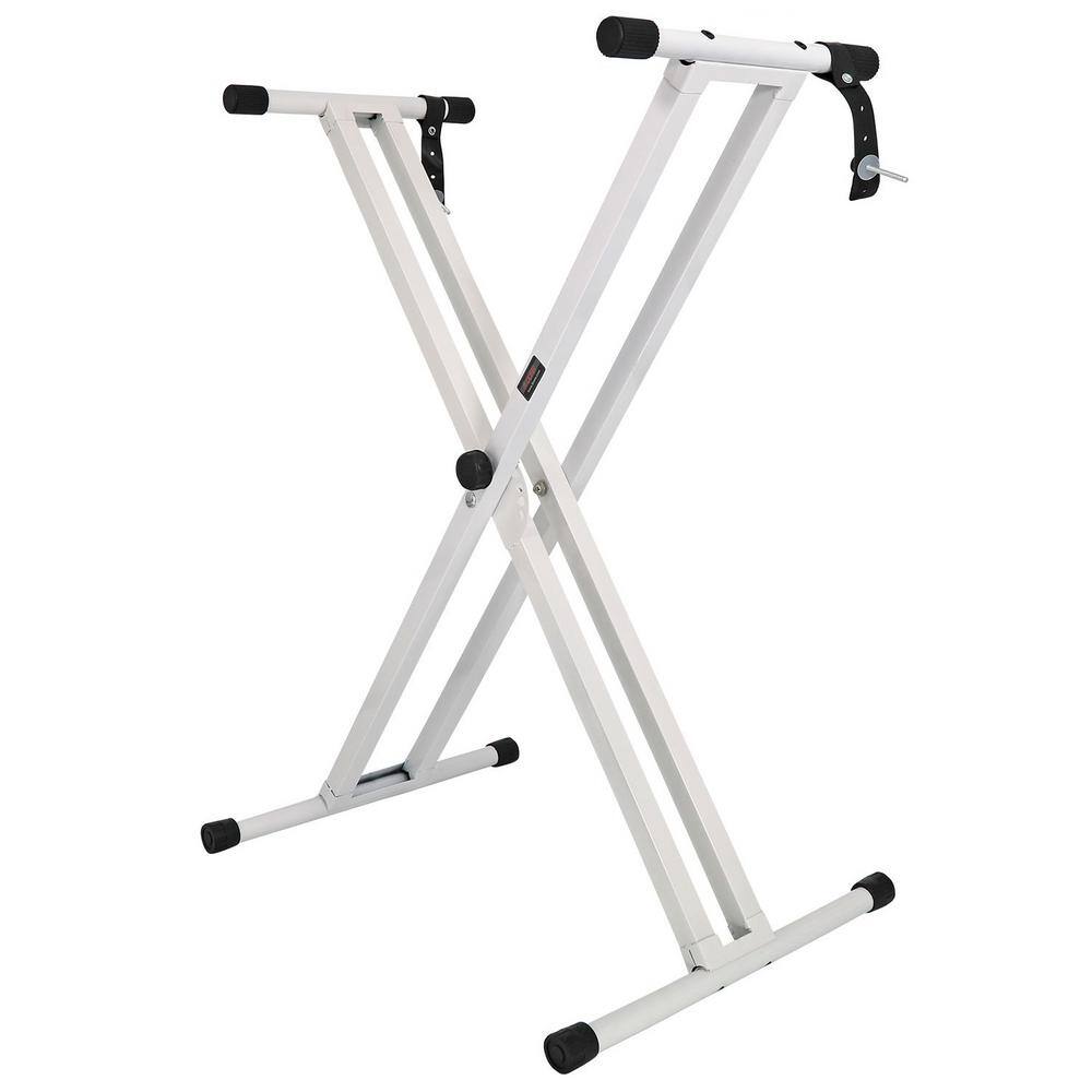 Adjustable Digital Electric Piano Keyboard Cooling Stand Double X-Style for 61 76 88-Keys with Locking Strap in White price history on PriceWatchPro