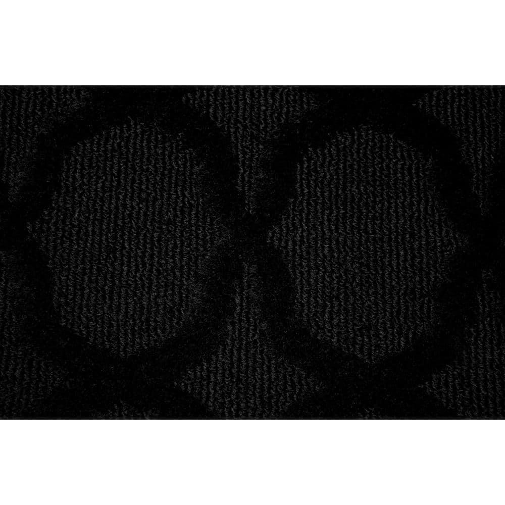 Black Trellis Tufted Reversible Synthetic Area Rug, 3' x 5'