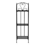 3-Tier Black Metal Decorative Folding Vertical Plant Stand Display