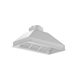 40 in. 400 CFM Ducted Range Hood Insert with Remote Blower in Stainless Steel