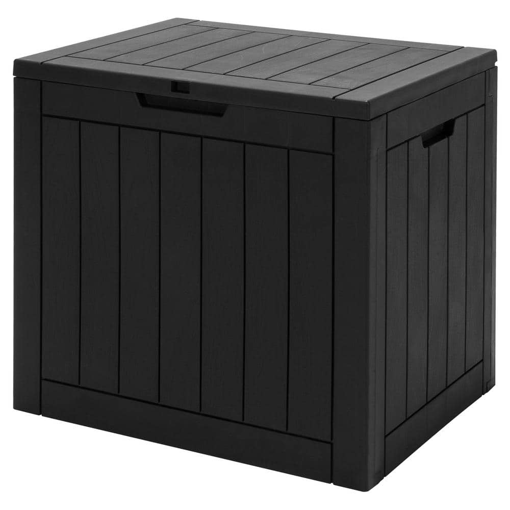 WELLFOR 30 Gal. Black Plastic Deck Box TDG10310BK - The Home Depot