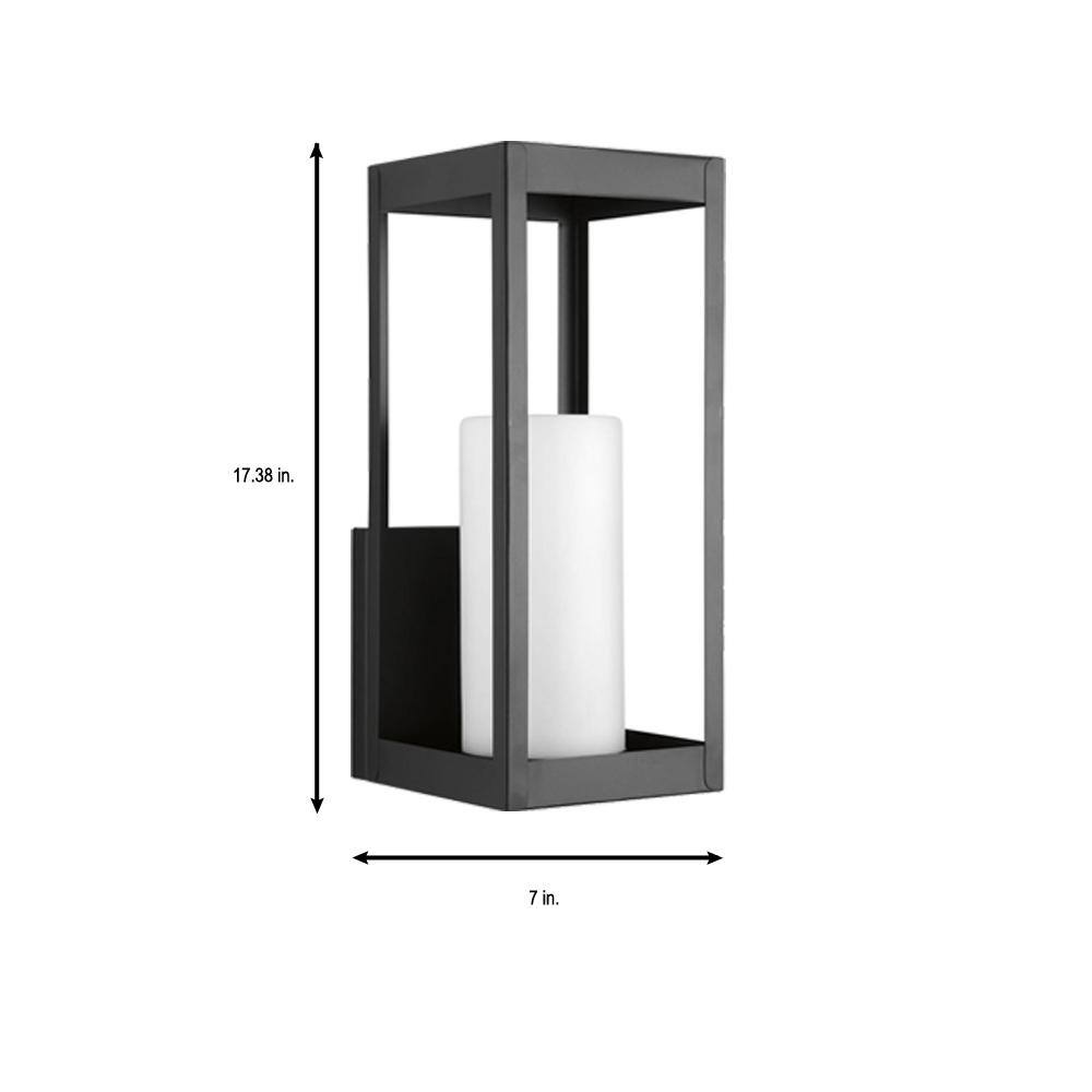 Patewood Black Stainless Steel Outdoor Wall Lantern Sconce