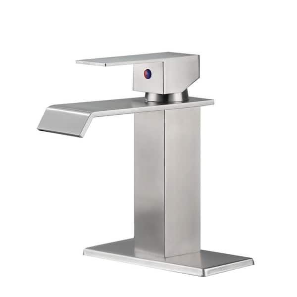 Nestfair Single Handle Single Hole Bathroom Faucet in Brushed Nickel