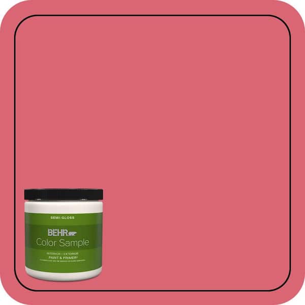 BEHR PREMIUM PLUS 8 oz. #P150-5A Strawberry Taffy Semi-Gloss Enamel Interior/Exterior Paint and Primer Color Sample