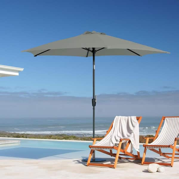 ihome patio umbrella HOMSHADE 10 ft Square Cantilever with Base Included & Lights Natural Color Clihome 8.3 x 8.3 Ft
