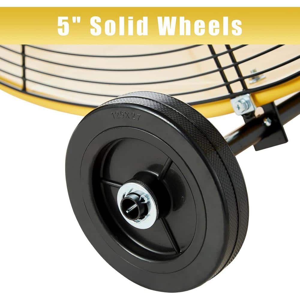30 Inch Yellow High Velocity Aluminum Drum Floor Fan