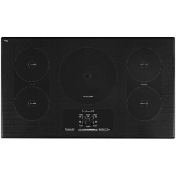KitchenAid Architect Series II 36 in. Smooth Surface Induction Cooktop in Black with 5 Elements Including Bridge and Dual Elements