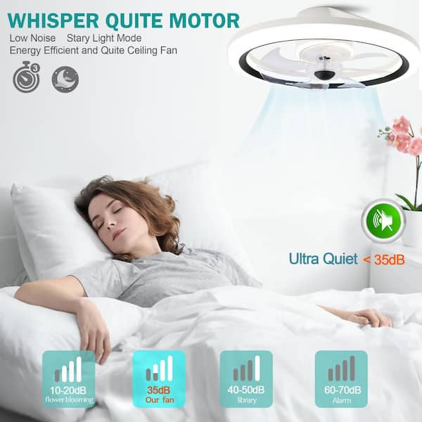 Buy LMiSQ Silent Ceiling Fan With LED Light And Remote Control Ceiling Fan With Lights 50CM DC Lamp With Fan Timer Dimmable Fan Ceiling Lamps Reversible (White) Online At Low Prices In - View #13
