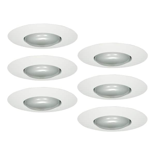 HALO E26 6 in. White Recessed Lighting Open Trim with Socket Support (6-Pack)