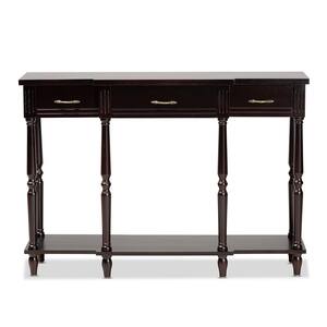 Hallan 48 in. Dark Brown Rectangle Wood Console Table