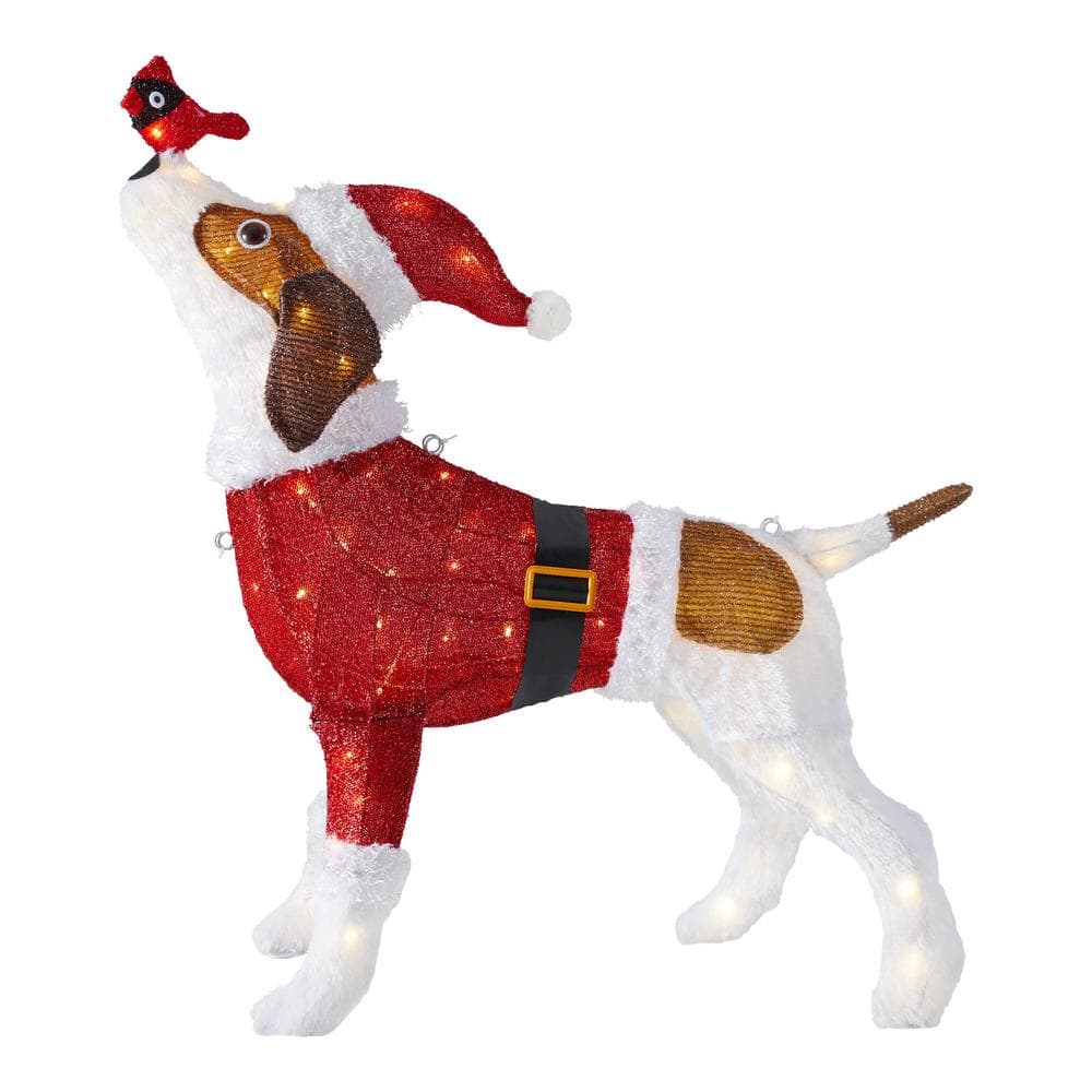 Home Accents Holiday 2.5 ft 80-Light LED Pointer Dog with Bird Yard ...