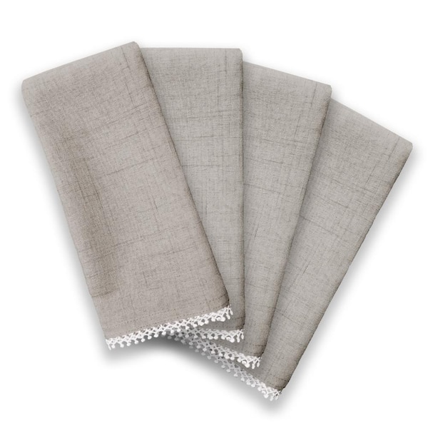 Lenox French Perle Solid Napkins, Set of 4, Dove - 19"W x 19"L