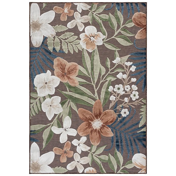 Cabana 6 x 10 Brown/Multi Floral Area Rug