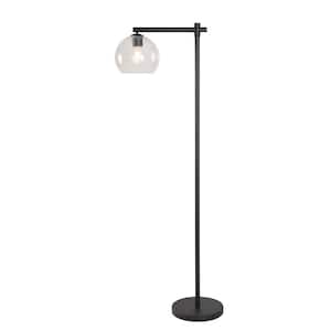Nelson 60.25 in. Bronze Floor Lamp with Clear Seeded Glass Shade