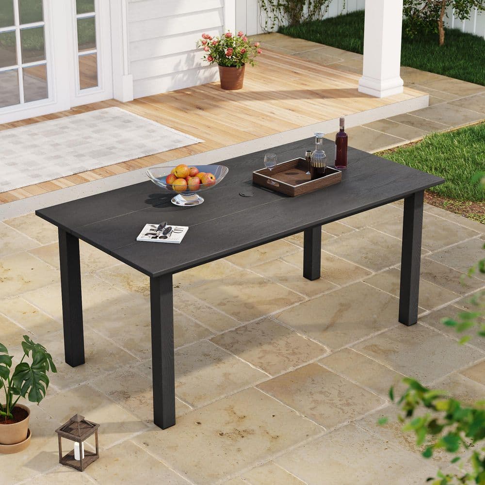 Sonkuki Rectangle All-Weather HIPS Plastic Outdoor Dining Table