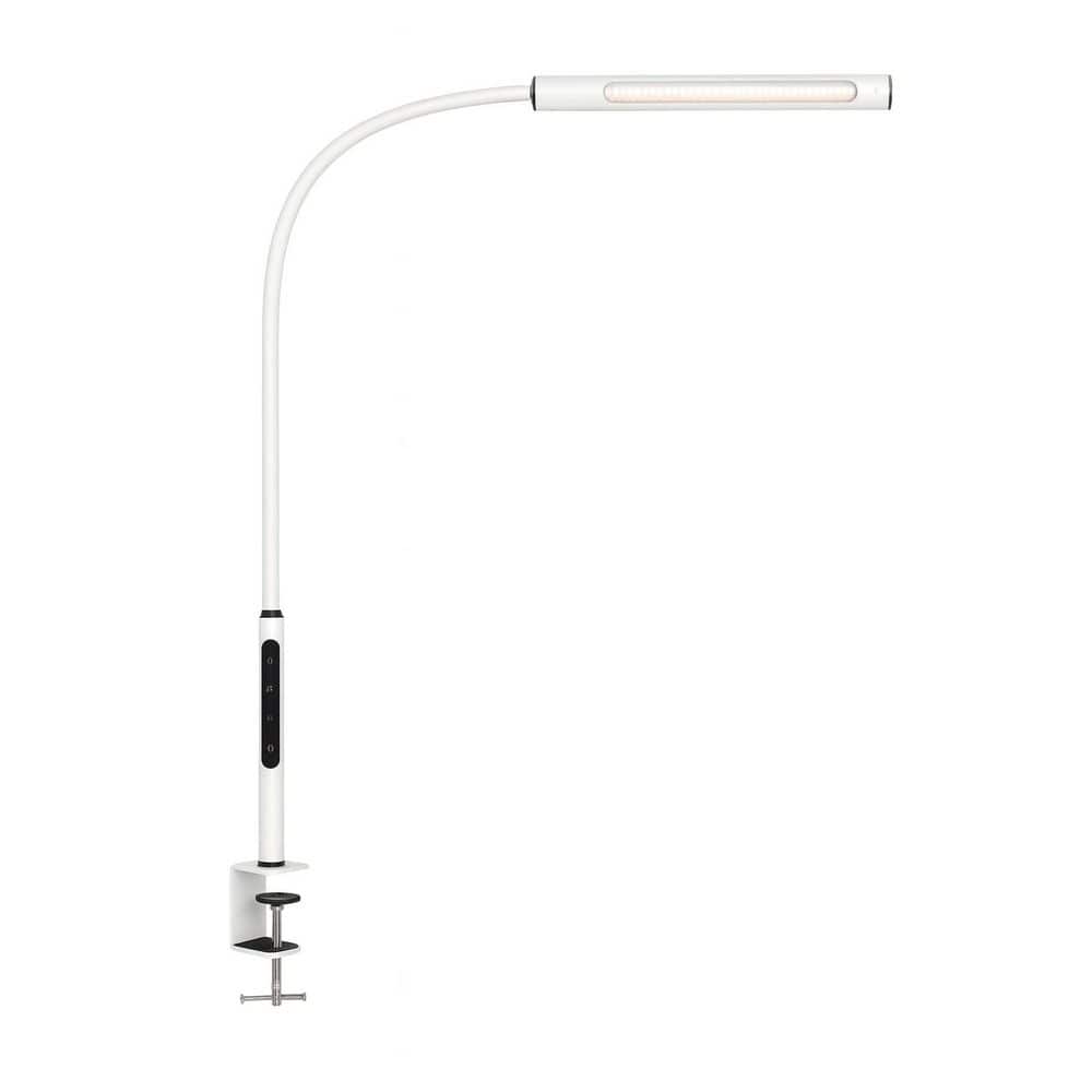 30.5 in. White Gooseneck Desk Lamp and Clamp Lamp with Adjustable Brightness and Color Temperature for Home Office price history on PriceWatchPro