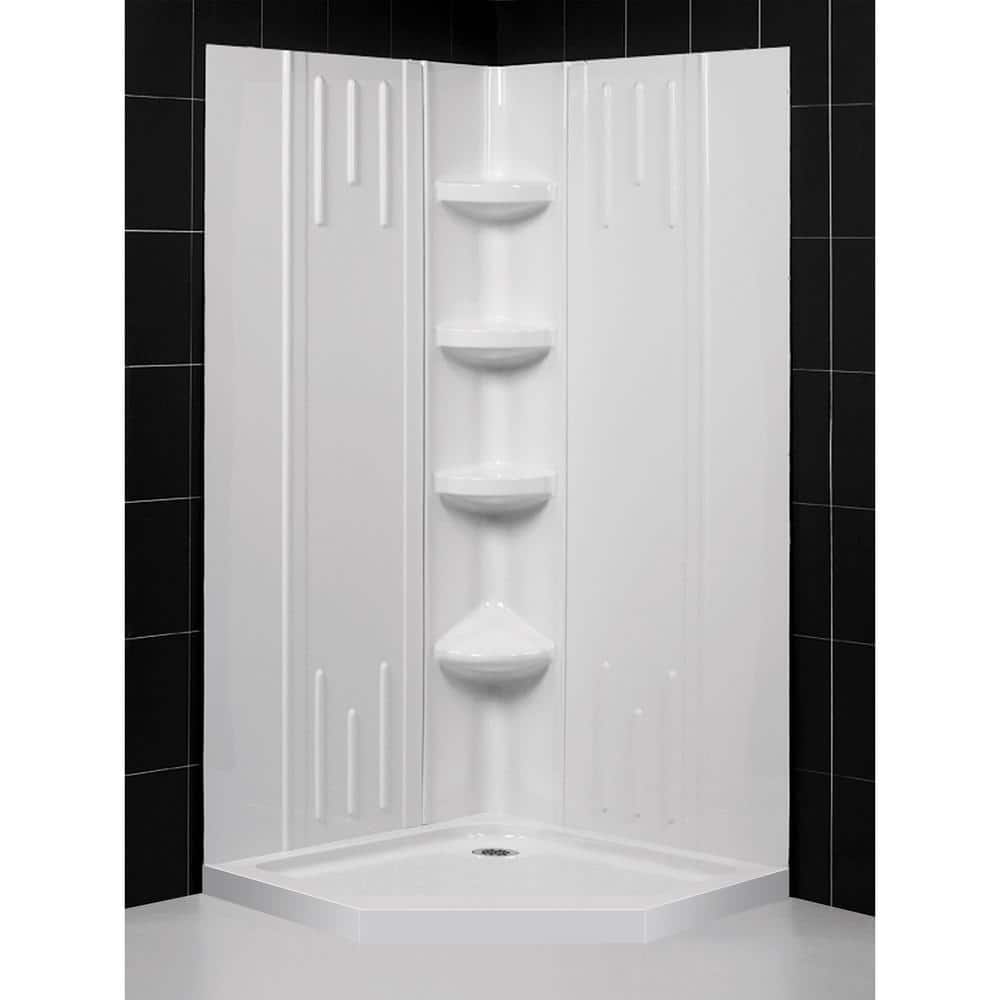 DreamLine SlimLine 40 in. x 40 in. NeoAngle Shower Pan Base in White