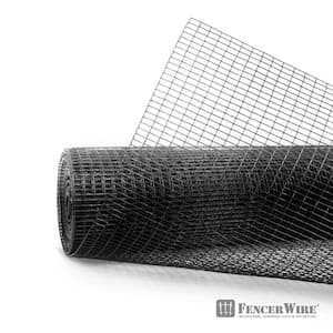 Fencer Wire 6 ft. x 50 ft. 16-Gauge Black PVC Coated Welded Wire Fence ...