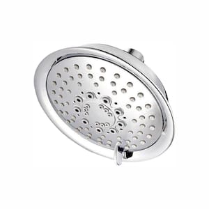 Universal 5-Spray 5.5 in. Single Wall Mount Fixed Rain Shower Head in Polished Chrome