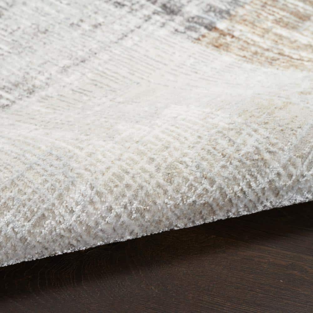 Gray Abstract Synthetic 5'3" x 7'3" Area Rug