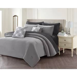 9-Piece Gray King Comforter Set