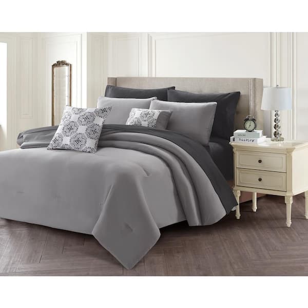 Harper Lane 7-Piece Gray Twin Comforter Set