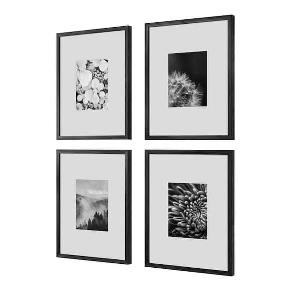 StyleWell Black Frame with White Matte Gallery Wall Picture Frames (Set of 4)