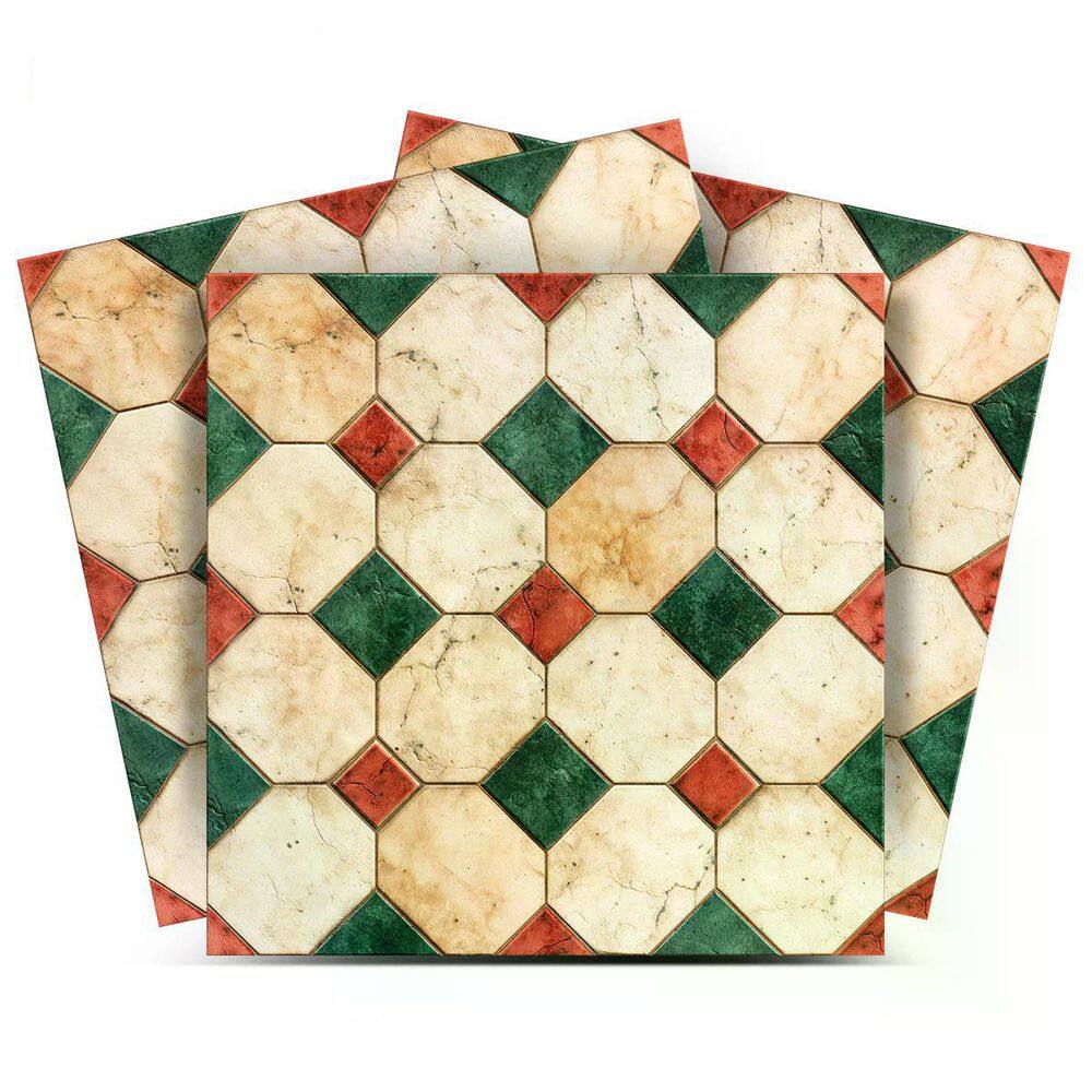 Red and Green R155 4 in. x 4 in. Vinyl Peel and Stick Tile (24 Tiles, 2.67 sq. ft. /Pack) price history on PriceWatchPro